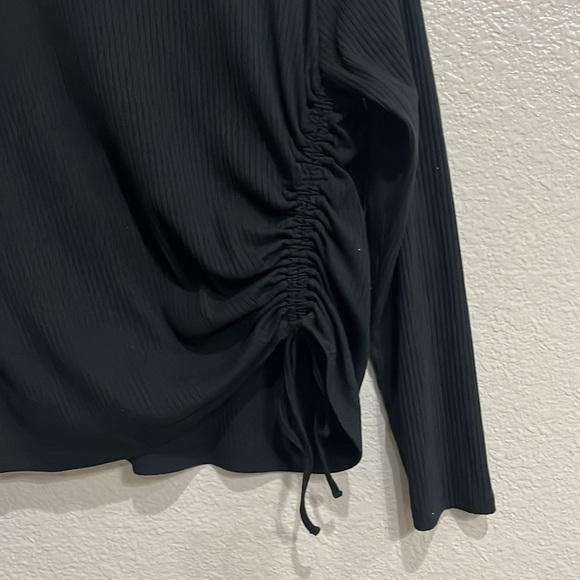 A New Day Black Draw String Top Black Long Sleeve Size  Large - Picture 8 of 9